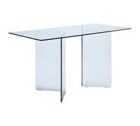 Vente-unique - Scrivania Clarissa - L 140cm x P 60cm x H 75cm - vetro temperato - trasparente