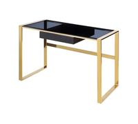 Vente-unique - Scrivania tradizionale Sali - L 120cm x P 60cm x H 76cm - acciaio - nero