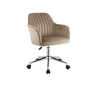 Vente-unique - Sedia da ufficio Altezza regolabile in Velluto Beige - ELEANA