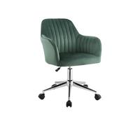 Vente-unique-Sedia da ufficio Altezza regolabile in Velluto Verde - ELEANA