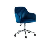 Vente-unique - Sedia ufficio altezza regolabile in Velluto Blu - ELEANA