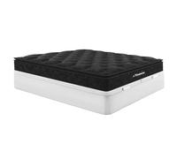 Vente-unique - Set 180x200cm Rete contenitore Bianco + Materasso molle insac. topper integrato sp.28cm - BLACK DREAM