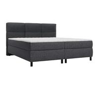 Vente-unique-Set completo boxspring testata trapuntata + reti + materasso + topper 2 x 80 x 200 cm Tessuto Antracite - LODI di PALACIO