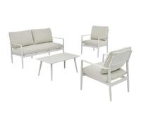 Vente-unique - Set di mobili da giardino 4 posti Tavinya - alluminio - bianco