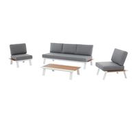 Vente-unique - Set di mobili da giardino 5 posti Mally - alluminio - le chiaro