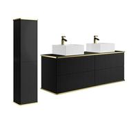 Vente-unique - Set mobili da bagno Keliza - L 120cm x P 47cm x H 54cm - mdf - nero