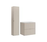 Vente-unique - Set mobili da bagno Ondil - L 60cm x P 45cm x H 60cm - mdf - beige