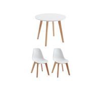 Vente-unique-Set tavolo per bambini LOULOUNE + 2 sedie Bianco LILINOU