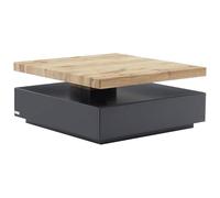 Vente-unique - Tavolino 1 cassetto e piano girevole in MDF Antracite e Rovere - KYRIA