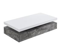 Vente-unique - Tavolino 2 cassetti in MDF Calcestruzzo e Bianco - FELIX