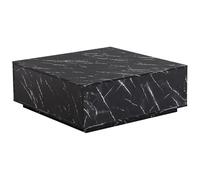 Vente-unique-Tavolino con 2 cassetti in MDF Effetto marmo Nero - ANTRIM di PASCAL MORABITO