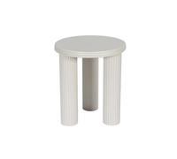 Vente-unique - Tavolino Laterale Ravoka - L 40cm x P 40cm x H 45cm - Metallo - Crema