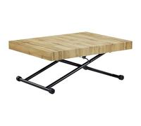 Vente-unique - Tavolo allungabile e sollevabile 2 in 1 MDF e Acciaio le e Nero - MORIALA