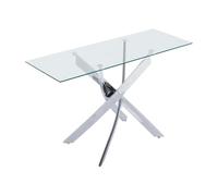 Vente-unique - Tavolo console Cosima - L 120cm x P 44.5cm x H 75cm - vetro temperato - trasparente