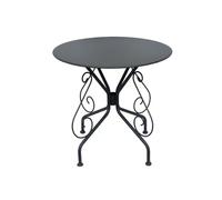 Vente-unique-Tavolo da giardino in metallo effetto ferro battuto Antracite - GUERMANTES