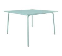 Vente-unique-Tavolo da giardino quadrato L.120 cm in metallo - Verde mandorla - MIRMANDE di MYLIA