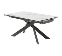 Vente-unique-Tavolo da pranzo allungabile 6-10 coperti in ceramica e Metallo Bianco e Antracite - COREMA di PASCAL MORABITO