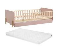 Vente-unique - Telaio letto 1 posto Lademi - pino - rosa