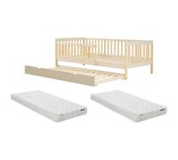 Vente-unique - Telaio letto 1 posto Proviati - pino - beige