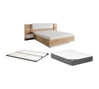 Vente-unique - Telaio letto 2 posti Elynia - truciolato - le chiaro