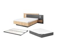 Vente-unique - Telaio letto 2 posti Francoli - truciolato - grigio antracite