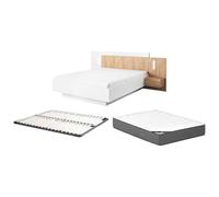 Vente-unique - Telaio letto 2 posti Francoli - truciolato - le chiaro