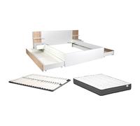 Vente-unique - Telaio letto 2 posti Klyrana - mdf - le chiaro