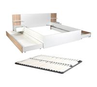 Vente-unique - Telaio letto 2 posti Klyrana - mdf - le chiaro