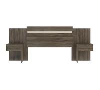 Vente-unique-Testata allungabile con comodini - 140/160 cm - Marrone - PARATI