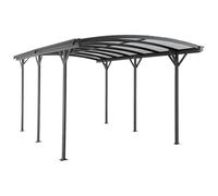 Vente-unique-Tettoia pergola semplice autoportante in alluminio per 1 auto 15,15 m² Antracite - BARESA