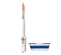 VENTEO - Scopa Lavapavimenti con Strizzatore e Secchio Retrattile | Sistema di Strizzatura Integrato Testa Rotante Raschietto Pavimento | Pulizia Pavimenti Superfici Dure Pareti Piastrellate | Mocio