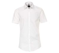 Venti Camicia popeline da uomo a mezza manica Uninah 001930 Body Fit, bianco, 43