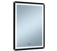 Venti Duo specchio 60x80 cm rettangolare con illuminazione con tappetino riscaldante nero-oro 5905951180410