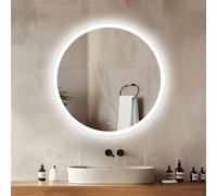Venti Specchio Bagno LED Rotondo 50 cm, Illuminazione Frontale
