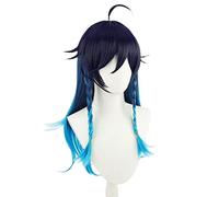 Venti Wig Cosplay Costume Game Genshin Impact Venti Inazuma District Female 65cm Long Simulated Scalp Cosplay Hairpiece