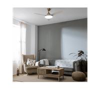 Cecotec - Ventilatori da Soffitto EnergySilence 4800 Light GoldWhite - 35 W, Diametro 121 cm, Lampada a LED, Telecomando, Timer Fino a 8 Ore, 6 Velocità, 3 Pale, Estate/Inverno,