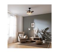 Cecotec Ventilatore da Soffitto con Luce EnergySilence Aero 3600 Invisible Natural Design. Corda Naturale, 25 W, Diametro 91 cm, Telecomando, Timer 8 Ore, 6 Velocità, 3 Pale, Estate/Inverno