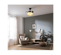 Cecotec - Ventilatori da Soffitto EnergySilence Aero 3600 Invisible Natural Style - Corda Naturale, 25 W, Diametro 91 cm, Telecomando, Timer 8 Ore, 6 Velocità, 3 Pale, Estate/Inverno