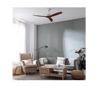 Cecotec - Ventilatori da Soffitto EnergySilence Aero 5270 White&BlackWood - 40 W, Diametro 132 cm, Telecomando, Timer Fino a 8 Ore, 6 Velocità, 3 Pale, Estate/Inverno, Altezza Regolabile