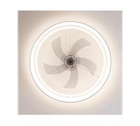 Cecotec - Ventilatori da Soffitto EnergySilence LampAero 650 White Design - Paralume in Vimini, 20 W, Luce LED, Telecomando, Timer Fino a 8 Ore, 3 Velocità, 5 Pale, Estate/Inverno
