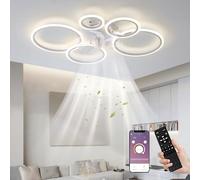 Ventilador De Techo LED Con Luz Ventilador De Techo De 130 W Con Control Remoto De Aplicación De Luz Temperatura De 3 Colores 6 Archivos Con Ventilador De Techo De Luz Sala De Estar Dormitorio