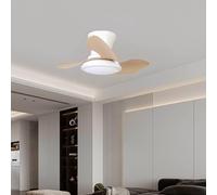 VENTILADOR TECHO 3 ASPAS/LAMPARA ABS BLANCO/NATUR