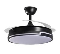 VENTILADOR TECHO C/LUZ 3 ASPAS RETRACTILES NEGRO DREAMY