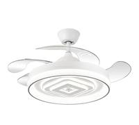 VENTILADOR TECHO C/LUZ 4 ASPAS RETRACTILES BLANCO ENCHANTED
