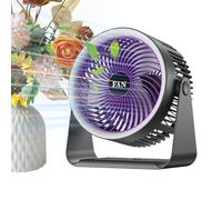 Ventilateur de bureau, petit ventilateur pour chambre à coucher - Petit de bureau personnel,Appareil refroidissement silencieux à 5 vitesses avec des lumières nocturnes colorées, affich