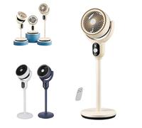 Ventilateur Luxvalu, 3 en 1, sur pied et de table, oscillant à 90°+90°, hauteur réglable de 48 à 97 cm, 3 vitesses, minuterie de 12 h, circulation d'air silencieuse pour chambre (yellow,upgrade)
