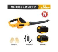 Ventilatore, 20V Electric Blower, Speed Adjustable Powerful 5000W Cordless Leaf Blower, Household Blowing Dust Blowing Snow Power Tools a bassa rumorosità(With 2 Battery)