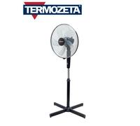 VENTILATORE 5 PALE TERMOZETA TZWZ03 PIANTANA WINDZETA PLUS NERO CROMO GRIGIO