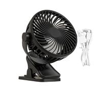 Ventilatore a clip con clip, per letto, tavolo di ricarica USB solido, mini USB, ricaricabile, piccolo per sedili auto, viaggi, passeggino e camera da letto