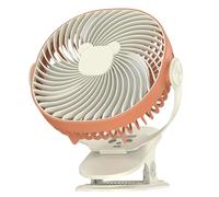 Ventilatore a clip portatile, clip sul ventilatore, ventilatore con clip - USB ricaricabile, 5 velocità regolabili, illuminazione ambientale, forte flusso d'aria per camera da, dormi